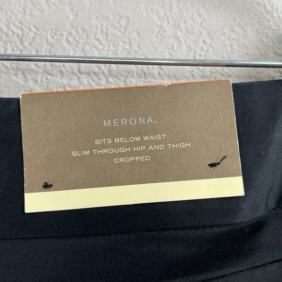 Merona Wide Leg Mid-Rise Cropped Capri Cuffed Hem Pants Black NWT Plus 16 - Picture 11 of 15